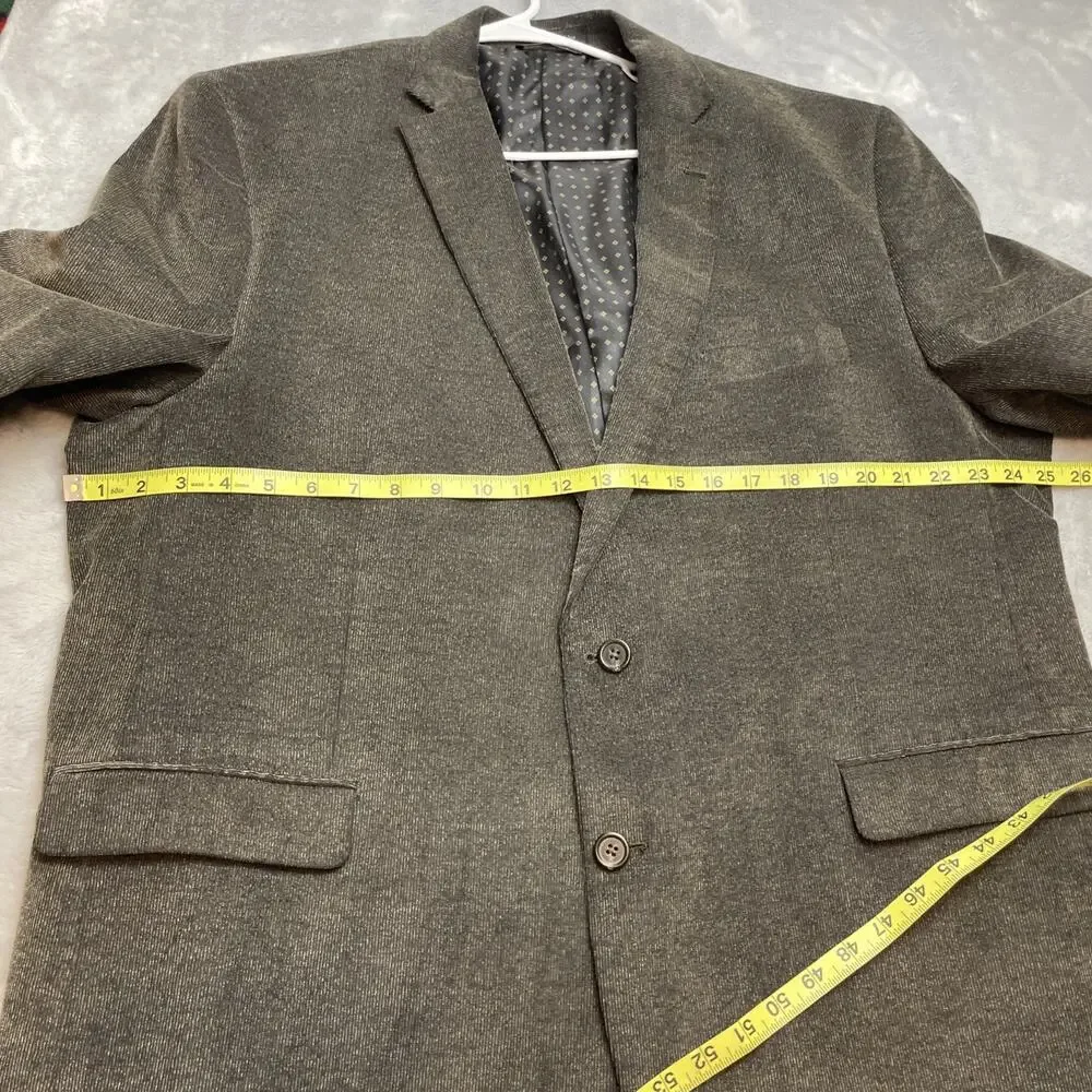 Chaps Blazer Sport Coat Mens 50R Greenish Brown Cotton Elbow Patch 2 Button Vent